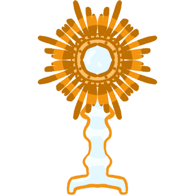 A glass and gold monstrance.